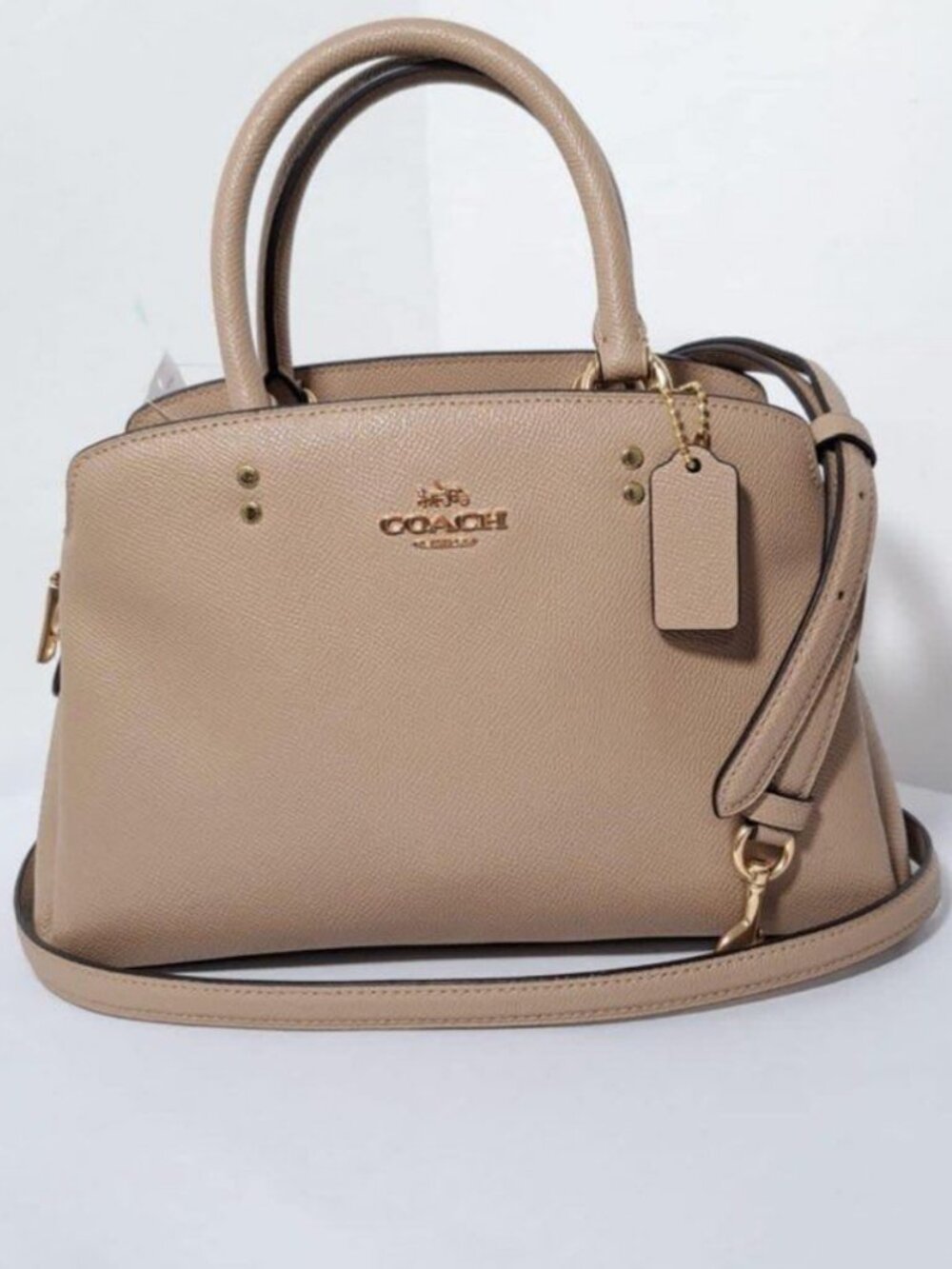 Nwt Authentic Coach mini Lillie carryall satchel bag crossbody taupe color